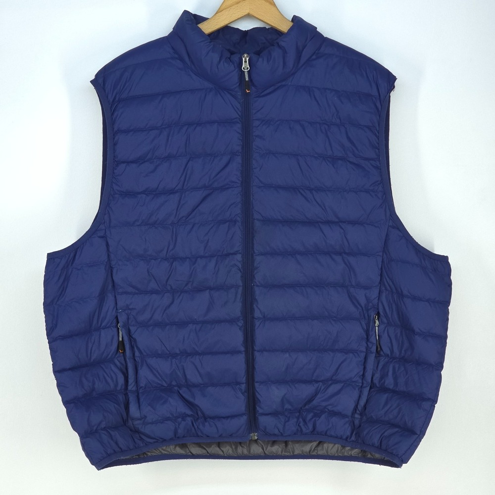 Hawke & Co Packable Down Puffer Vest Mens XXL Blue Full Zip Cozycore Lightweight